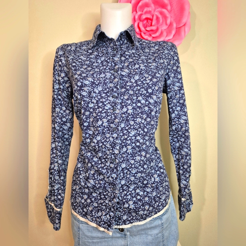 Pretty Floral Cotton Blouse Western Stampede Rodeo